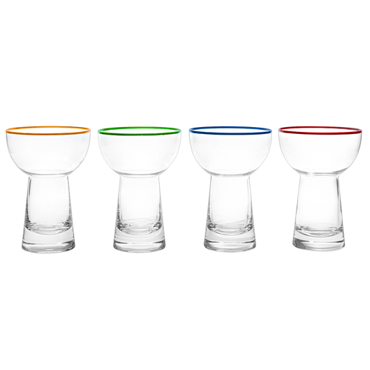 Hand Blown Margarita Glass – Luxury Hand Blown Confetti (Colorful)