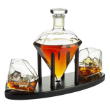 Diamond Whiskey Decanter - 2 Diamond Glasses (750 ML DECANTER)