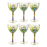Mexican Wine Glasses Set of 6 - Confetti Wine Glasses