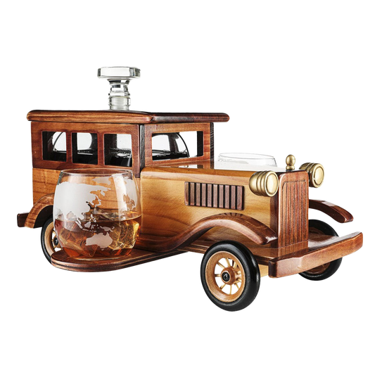 Old Fashioned Car Whiskey Decanter Set, 750ml Decanter Spigot