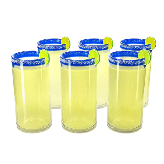 Hand Blown Mexican Drinking Glasses – Set of 6 (Cobalt)