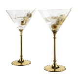 Gold Cocktail, Martini & Champagne Glasses Rhinestone DIAMOND