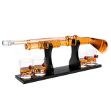 Shotgun Whiskey Decanter Set - Limited Edition - 800 ml & 4 12oz Bullet Glasses - Unique Gift - Drinking Party Accessory, Handmade Gun Liquor Decanter, Tik Tok Gun Decanter Gifts for Dad