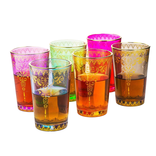 Moroccan Glasses Artisan Hand-Made, 170 ml (6 Colors)