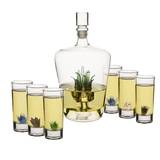 Tequila Decanter Set With Agave Decanter and 6 Agave Shot Glasses