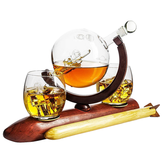 Rocket Whiskey Decanter Set, Planets Globe Decanter