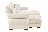 CLOUDIES 94" Loveseat with 2 Ottomans