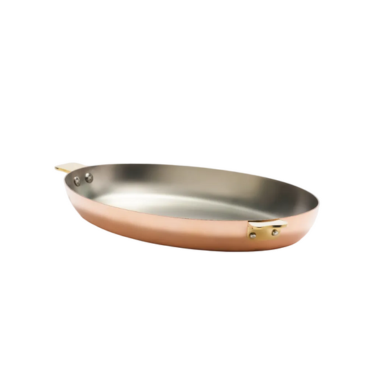 Mauviel Art Déco Copper Oval Pan With Brass Handles