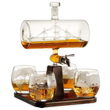 (CANADA ONLY) Antique Ship Decanter Set by The Wine Savant