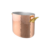 Mauviel M'30 Oval Hammered Copper Champagne Bucket With Brass Handles, 10.2-In