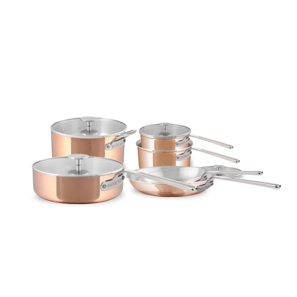 Mauviel M'COPPER 360 Copper 10-Piece Cookware Set With Stainless Steel Handles