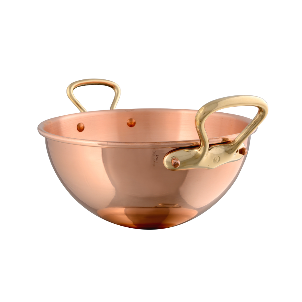 Mauviel M'PASSION Egg White Beating Bowl With Brass Handles, 4.9-Qt