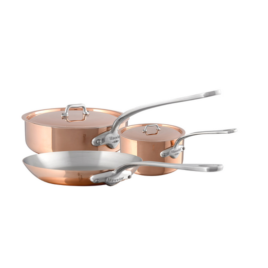 Mauviel M'Heritage 150 S 5-Piece Copper Cookware Set With Cast Stainless Steel Handles