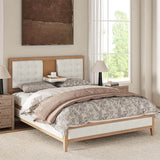 Sabina Farmhouse Style Upholstered Bed with Flip-Down Headboard