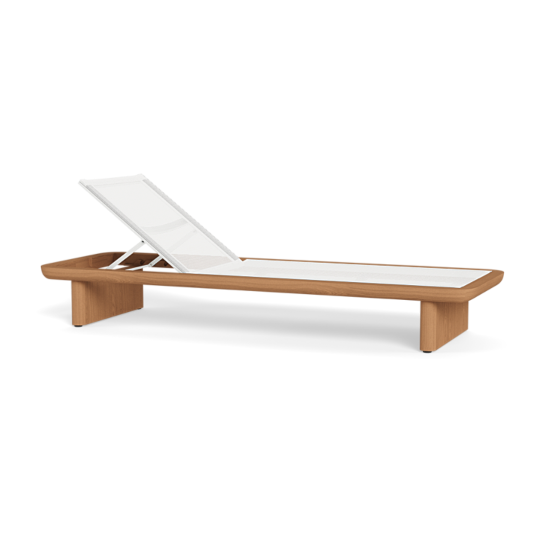 Shop Harbour Victoria Teak Sun Lounge (Teak Natural  Batyline White)