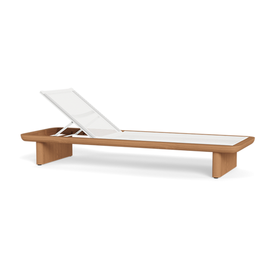 Shop Harbour Victoria Teak Sun Lounge (Teak Natural  Batyline White)