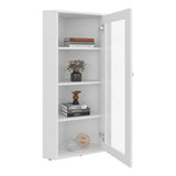 TUHOME Genova Display Cabinet with Glass Door, Multiple Interior Shelves and Modern Showcase Design, Versatile Storage Unit for Dishes, Collectibles or Decor, Elegant Organization Solution for Living Rooms, Dining Rooms or Offices