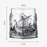 Viking & Mythological Pewter Whiskey, Wine, Beer & Water Drinking Glass - 12oz SINGLE - Water, Rum, Brandy & Scotch Glass, Elegant, Medieval Crystal Cup, Gifts for Men & Women, Old Fashioned Glass