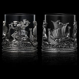 Viking & Mythological Pewter Whiskey, Wine, Beer & Water Drinking Glass - 12oz SINGLE - Water, Rum, Brandy & Scotch Glass, Elegant, Medieval Crystal Cup, Gifts for Men & Women, Old Fashioned Glass