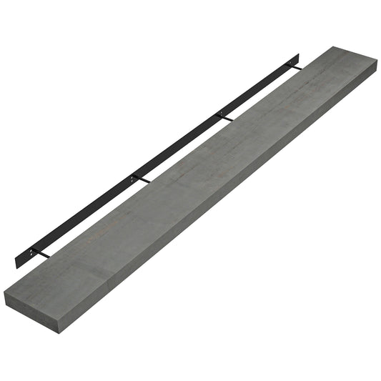 HOMCOM 72" Fireplace Mantel, Fir Wood Floating Shelf, Wall Mounted, Rustic Gray