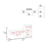 TUHOME Wallshe 47-Inch Wide Seven-Tier Wall Shelf, Modular Cube Display Rack for Living Room, Home Office or Bedroom Organization, Space-Saving Mounted Shelf for Books, Décor and Everyday Essentials