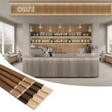 Modern MDF Wall Panel - Textured Surface for Noise Reduction, Honey Oak Finish, 0.71" Depth, 7.94" Width, 96.06" Height, Easy Installation