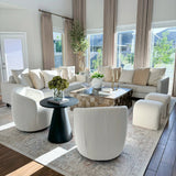 Dwen 24" Modern Black Round Side Table