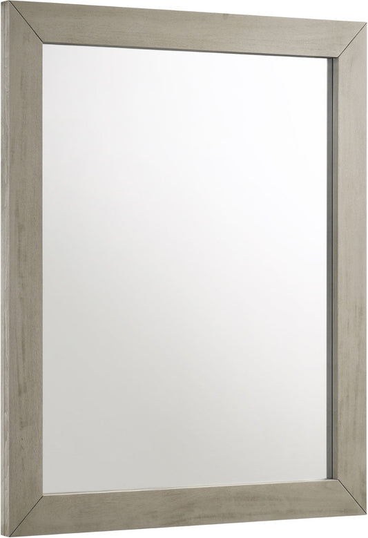 Weston Mid Century Mirror - Industrial Grey Stone Finish, Chic Design for Contemporary Bedrooms