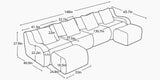 ROMA 148" 4-Seater Sofa with 2 Ottomans