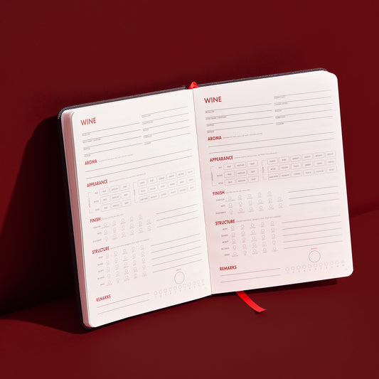 Wine Folly Wine Journal Guided Wine Tasting Notes (5" x 7" B6 Notebook) (Black)