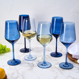 Blue Winter Wine Glasses | Set of 6 | Navy Blue Colors