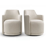 Yisa Modern Swivel Linen Upholstered Dining Chair (Set of 2)