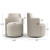 Yisa Modern Swivel Linen Upholstered Dining Chair (Set of 2)