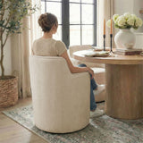 Yisa Modern Swivel Linen Upholstered Dining Chair (Set of 2)