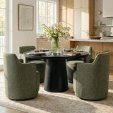 Yisa Modern Swivel Linen Upholstered Dining Chair (Set of 2)