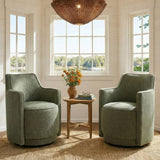 Yisa Modern Swivel Small Barrel Chair (Set of 2)