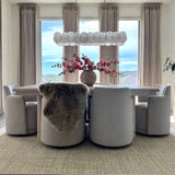 Yisa Modern Swivel Linen Upholstered Dining Chair (Set of 2)