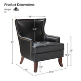 Aurelia Mid-century Modern Vegan Leather Accent Armchair