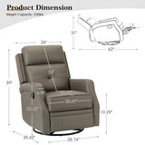 Benito 28.74" Wide Genuine Leather Swivel Rocker Recliner