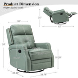 Benito 28.74" Wide Genuine Leather Swivel Rocker Recliner