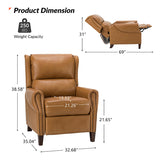 Rosaura 32.68" Wide Genuine Leather Manual Recliner