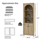 Baggio Modern Storage Bookcase with Smooth-Glide Drawer and LED