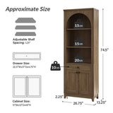 Baggio Modern Storage Bookcase with Smooth-Glide Drawer and LED