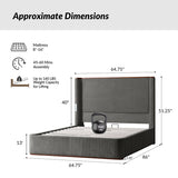 Thaine Convenient Hydraulic Storage Bed with Lighting and Charging Ports