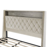 Grabiel Multifunctional Bed with Storage - Charging Headboard & Integrated Lighting