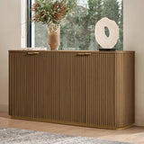 Modern Curved Wood Cabinet with Elegant Storage Solution