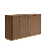 Modern Curved Wood Cabinet with Elegant Storage Solution