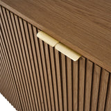 Modern Curved Wood Cabinet with Elegant Storage Solution