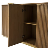 Modern Curved Wood Cabinet with Elegant Storage Solution
