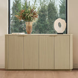 Modern Curved Wood Cabinet with Elegant Storage Solution